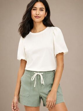 LOFT Bubble Sleeve Tee - Size L Petite - NWT